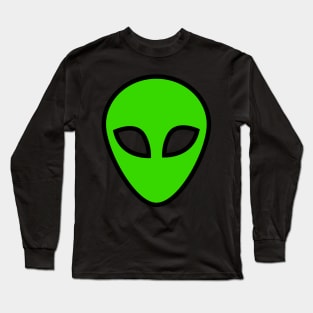 Green alien head t-shirt Long Sleeve T-Shirt